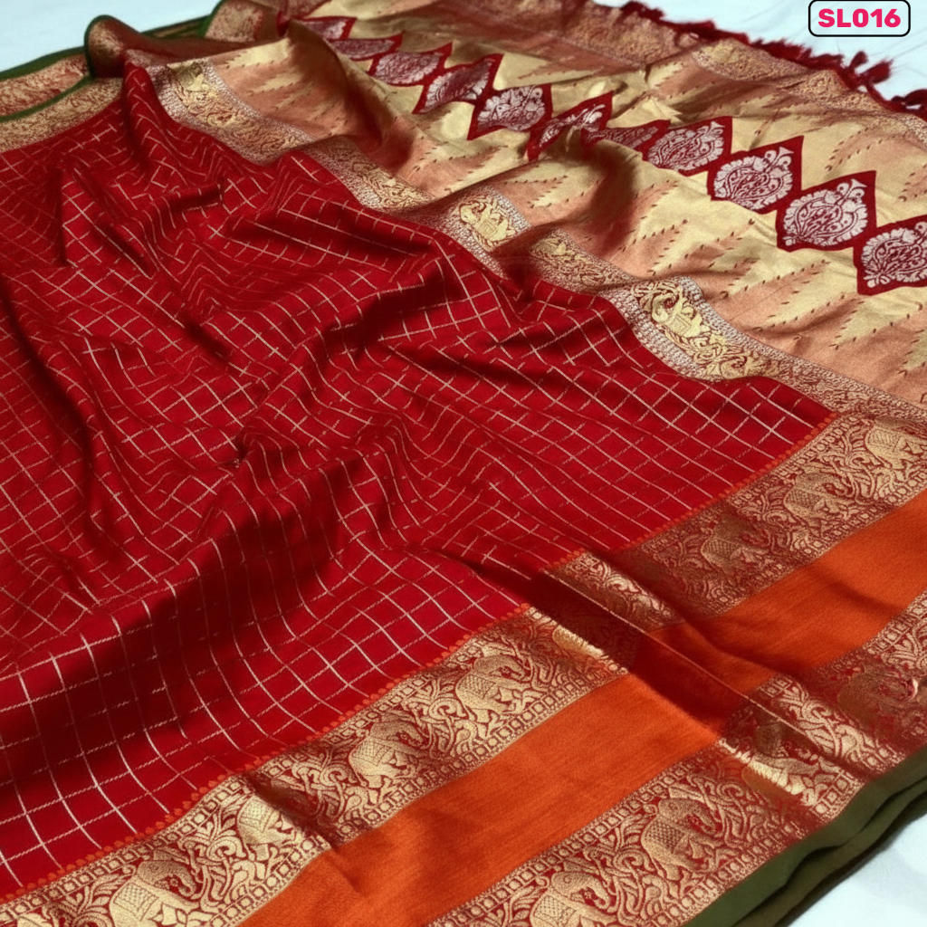 Red Fancy kanjeevarm silk saree