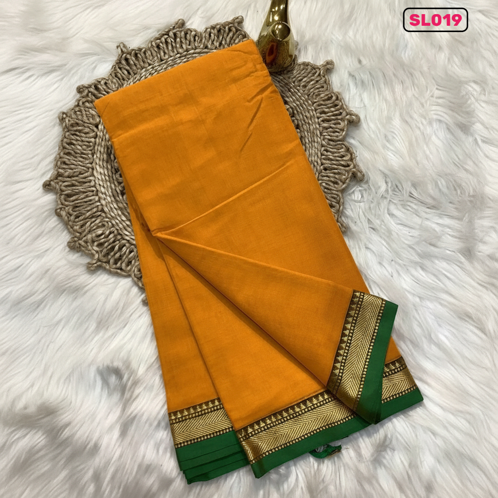 Yellow Narayanpet soft cotton sarees